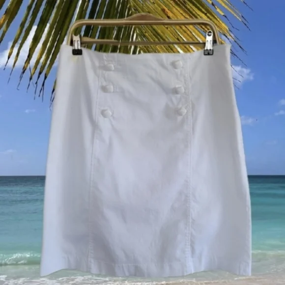 White ⚓️ NAUTICAL ⚓️ Cruise Beach Summer Skirt from GRACE ELEMENTS Size 12 / 12P - Picture 4 of 5